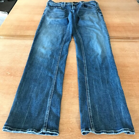 Silver Grayson Jeans Men 34x32 Blue Mid Rise Medium Wash Stretch Straight Leg - Picture 1 of 12